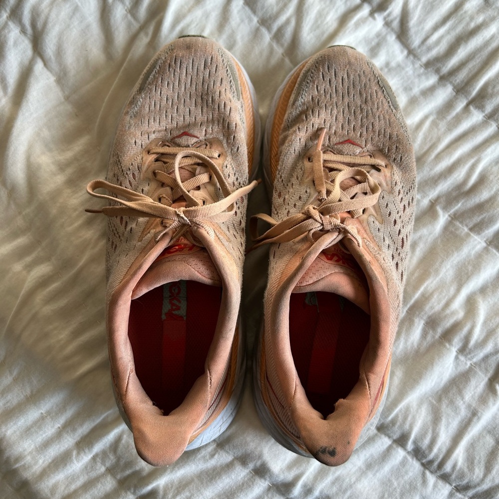 Peach Hoka Running Shoe